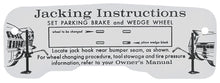 Load image into Gallery viewer, Trunk Jacking Instructions Decal For 1964 Cadillac DeVille Eldorado Fleetwood