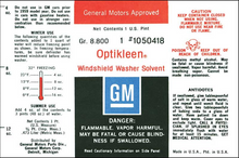 Load image into Gallery viewer, OER Opti-Kleen Washer Bottle Decal Buick Chevy Oldsmobile Pontiac Models