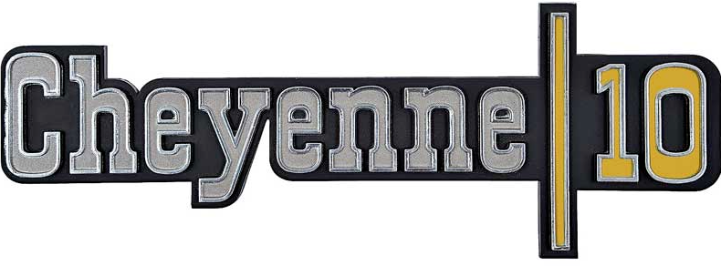 Front Fender Emblems - Cheyenne 20 - Pair - 71-72 Chevy CK Pickup Truck