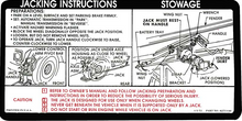 Load image into Gallery viewer, OER Jacking Instruction Decal For 1973 Chevy and GMC 2 Wheel Drive Trucks