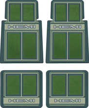 Load image into Gallery viewer, OER 4 Piece Green Carpeted "Hemi" Floor Mat Set 1960-1976 Mopar Models