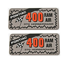 Load image into Gallery viewer, 400 Ram Air 370 HP Valve Cover Decal Set GTO LeMans Firebird Grand Prix Ventura