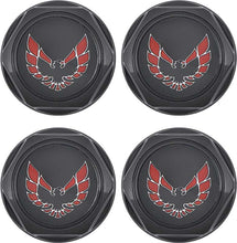 Load image into Gallery viewer, OER 881150 1977-1981 Pontiac Firebird Wheel Center Cap Set Gloss Black Red Bird