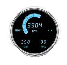 Load image into Gallery viewer, Intellitronix Teal LED Digital Gauge Cluster 1955-1986 Jeep CJ Models