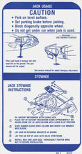 Load image into Gallery viewer, OER Inner Trunk Lid Spare Jacking Instructions Decal 1970 Pontiac Firebird