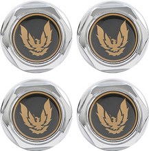 Load image into Gallery viewer, OER Chrome With Gold Bird GTA Wheel Center Cap Set 1982-1992 Firebird Trans AM