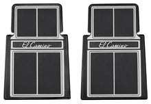 Load image into Gallery viewer, RestoParts Black Rubber Plasticolor Floor Mat Set 1964-87 El Camino Stamped Logo