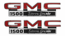 Load image into Gallery viewer, Trim Parts Fender Emblem Set 1971-1972 GMC Sierra Grande Truck Made in the USA