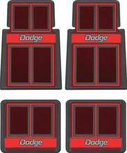 Load image into Gallery viewer, OER 4 Piece Red Carpeted "Dodge" Floor Mat Set 1960-1976 Dodge Models