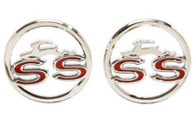 Load image into Gallery viewer, Trim Parts 2252 1963 Chevrolet Impala SS Rear Quarter Panel Emblem Set USA Made
