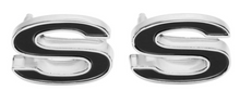 Load image into Gallery viewer, Trim Parts Black Front Fender SS Emblem Set 1969-1972 Chevy Camaro Models