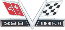Load image into Gallery viewer, OER 396 Turbo Jet V Flag Front Fender Emblem 1965-1967 Impala Bel Air Biscayne