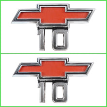 Load image into Gallery viewer, OER Zinc Diecast Red Bow Tie Fender Emblem Set For 1967-1968 Chevy Pickup Trucks
