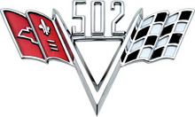 Load image into Gallery viewer, OER Custom 502 Crossed Flag Front Fender Emblem Set For Chevy Car and Trucks