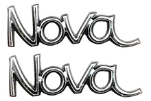Load image into Gallery viewer, OER Front Fender Zinc Die-Cast Emblem Set 1973-1974 Chevy II Nova Models