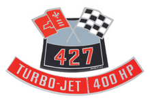 Load image into Gallery viewer, OER 427 With 400 HP Air Cleaner Decal Set Camaro Nova Chevelle Impala Corvette