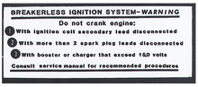 Load image into Gallery viewer, RestoParts Breakerless Ignition Decal 1963-1967 GTO Grand Prix Lemans Bonneville
