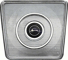 Load image into Gallery viewer, OER 4839267 1962-1964 Chevrolet Impala Rear Seat Speaker Grill with Logo