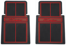 Load image into Gallery viewer, RestoParts Red Rubber Plasticolor Floor Mat Set 1964-87 El Camino Stamped Logo