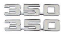 Load image into Gallery viewer, OER Chrome Zinc Diecast 350 Front Fender Emblem Set For 1969 Chevy Camaro Models