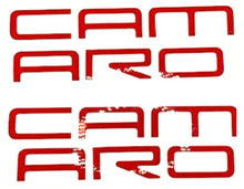 Load image into Gallery viewer, Red Front Lettering Inlay Decal For 1998-2002 Chevy Camaro Models