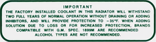 Load image into Gallery viewer, Engine Cooling System Decal Sticker For 1965-1966 Chevy Impala Nova and Corvette