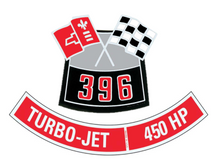Load image into Gallery viewer, OER 396 With 450 HP Air Cleaner Decal Set Camaro Nova Chevelle Impala Corvette