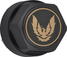 Load image into Gallery viewer, OER Flat Black Wheel Center Cap Set w/ Late Gold Bird Logo 1982-1992 Firebird