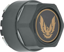 Load image into Gallery viewer, OER Gloss Black Wheel Center Cap Set w/ Late Gold Bird Logo 1982-1992 Firebird