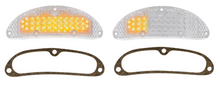 Load image into Gallery viewer, United Pacific Clear Sequential LED Parking Light Set 1955 Chevy Bel Air 150 210