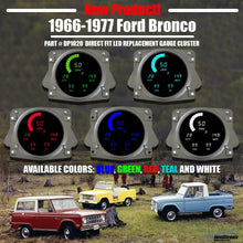 Load image into Gallery viewer, Intellitronix Teal LED Digital Gauge Cluster Panel For 1966-1977 Ford Broncos