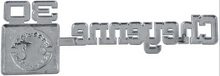 Load image into Gallery viewer, OER Front Fender "Cheyenne 30" Emblem Set 1975-1980 Chevy Pickup Trucks