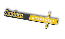 Load image into Gallery viewer, Trim Parts "Custom" Dash Panel Emblem For 1973-1974 Chevy Pickup Trucks