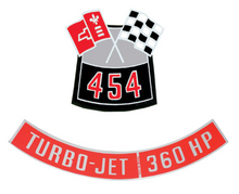 Load image into Gallery viewer, OER 454 With 360 HP Air Cleaner Decal Set Camaro Nova Chevelle Impala Corvette