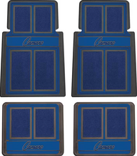 Load image into Gallery viewer, OER 4 Piece Blue/Black Carpeted Floor Mat Set 1967-2002 Chevy Camaro Models