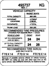 Load image into Gallery viewer, Reproduction Tire Pressure Decal 1974 Pontiac Trans AM and Firebird Models