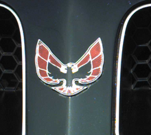Load image into Gallery viewer, OER Red and Black Front End Bird Emblem For 1974-1976 Firebird and Trans AM