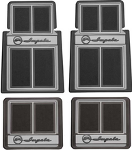 Load image into Gallery viewer, OER 4 Piece Black/Gray Carpeted Floor Mat Set 1958-1992 Chevy Impala Models
