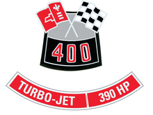 Load image into Gallery viewer, OER 400 With 390 HP Air Cleaner Decal Set Camaro Nova Chevelle Impala Corvette