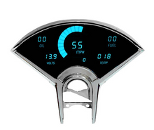 Load image into Gallery viewer, Intellitronix Teal LED Digital Gauge Cluster 1955-1956 Chevy Bel Air 150 210