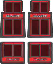 Load image into Gallery viewer, OER 4 Piece Red Carpeted "Dart" Floor Mat Set 1963-1976 Dodge Dart Models