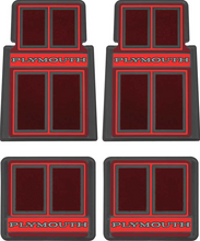 Load image into Gallery viewer, OER 4 Piece Red/Black Carpeted Floor Mat Set 1960-1976 Plymouth Models