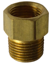 Load image into Gallery viewer, Brass Inverted Flare Brake Line Adapter Fitting 3/8 NPT Male to 5/8-18 Female