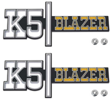 Load image into Gallery viewer, OER Front Fender "K5 Blazer" Emblem Set 1973-1974 Chevy K5 Blazer