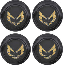 Load image into Gallery viewer, OER Wheel Center Cap Set Flat Black w/ Early Gold Bird Logo 1977-1981 Firebird
