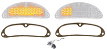 Load image into Gallery viewer, United Pacific Clear Sequential LED Parking Light Set 1955 Chevy Bel Air 150 210