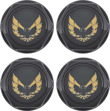 Load image into Gallery viewer, OER 881151 1977-1981 Pontiac Firebird Wheel Center Cap Set Gloss Black Gold Bird