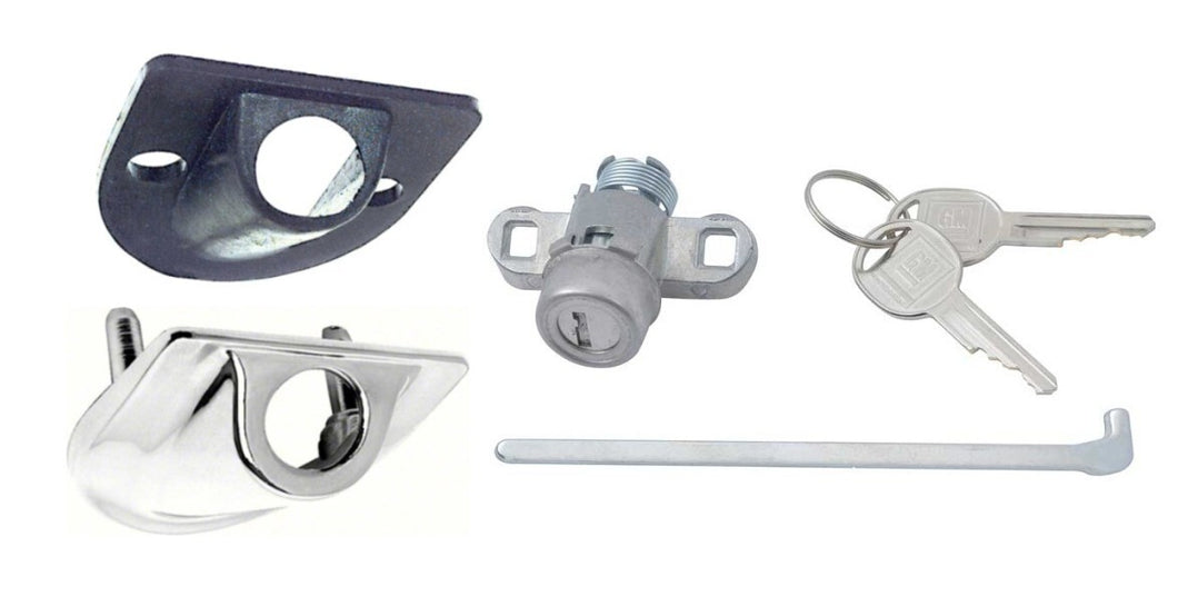 OER Chrome Diecast Trunk Lock Set With Bezel and Gasket For 1970-1973 Camaro