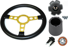 Load image into Gallery viewer, Black Thick Grip Gold Spoke Formula Steering Wheel Kit 1972-80 Firebird/Trans AM
