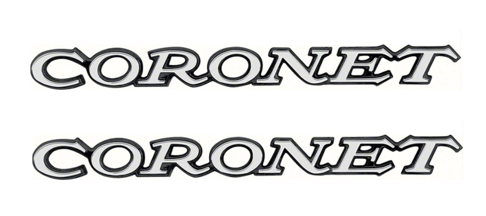 OER Diecast V8 Front Fender Emblem Set For 1969-1972 Dodge Coronet Models